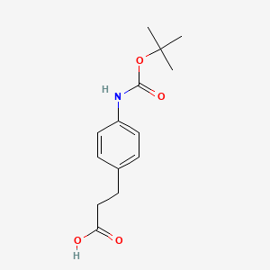 Chemical structure of 4-(Boc-amino)benzenepropanoic Acid