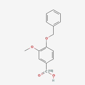 Chemical structure of 4-(benzyloxy)-5-Methoxycyclohexa-1,3-dienecarboxylic acid