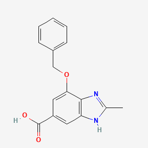 Chemical structure of 4-(Benzyloxy)-2-methyl-1H-benzo[d]imidazole-6-carboxylic acid