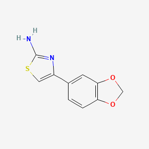 Chemical structure of 4-Benzo(1,3)dioxol-5-yl-thiazol-2-ylamine