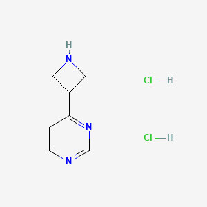 Chemical structure of 4-(Azetidin-3-yl)pyrimidine dihydrochloride