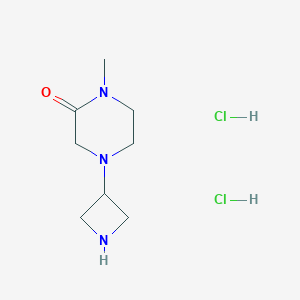 Chemical structure of 4-(Azetidin-3-yl)-1-methylpiperazin-2-one dihydrochloride