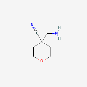 Chemical structure of 4-(Aminomethyl)oxane-4-carbonitrile