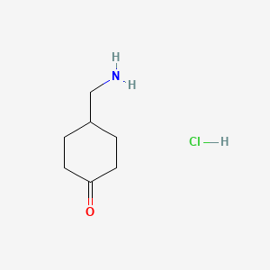 Chemical structure of 4-(aminomethyl)cyclohexanonehydrochloride