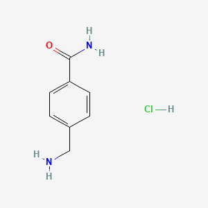 Chemical structure of 4-(Aminomethyl)benzamide hydrochloride