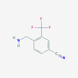 Chemical structure of 4-(Aminomethyl)-3-(trifluoromethyl)benzonitrile