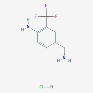 Chemical structure of 4-(Aminomethyl)-2-(trifluoromethyl)aniline Hydrochloride
