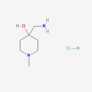 Chemical structure of 4-(Aminomethyl)-1-methylpiperidin-4-ol hydrochloride