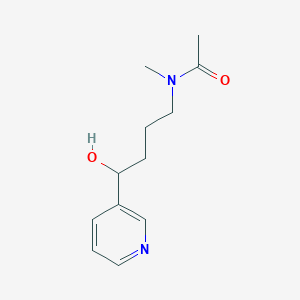 Chemical structure of 4-(Acetylmethylamino)-1-(3-pyridyl)-1-butanol-d6