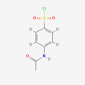 Chemical structure of 4-(Acetylamino)benzenesulfonyl-d5 Chloride
