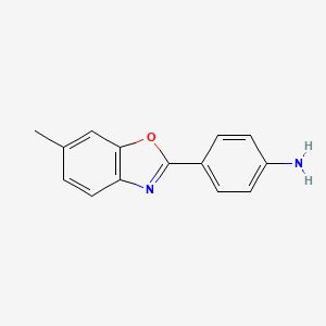 Chemical structure of 4-(6-Methyl-benzooxazol-2-yl)-phenylamine