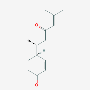 Chemical structure of 4-(6-Methyl-4-oxohept-5-en-2-yl)cyclohex-2-en-1-one