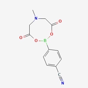 Chemical structure of 4-(6-Methyl-4,8-dioxo-1,3,6,2-dioxazaborocan-2-yl)benzonitrile