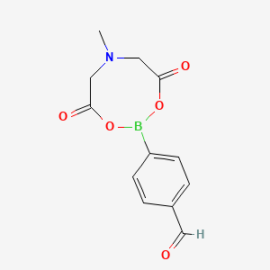 Chemical structure of 4-(6-Methyl-4,8-dioxo-1,3,6,2-dioxazaborocan-2-yl)benzaldehyde
