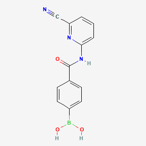 Chemical structure of 4-(6-Cyanopyridin-2-ylcarbamoyl)phenylboronic acid