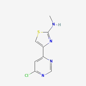 Chemical structure of 4-(6-Chloropyrimidin-4-yl)-N-methylthiazol-2-amine