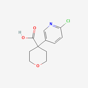 Chemical structure of 4-(6-Chloropyridin-3-yl)tetrahydro-2H-pyran-4-carboxylic acid