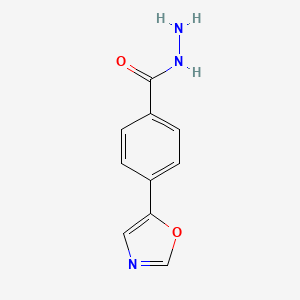 Chemical structure of 4-(5-Oxazolyl)benzohydrazide