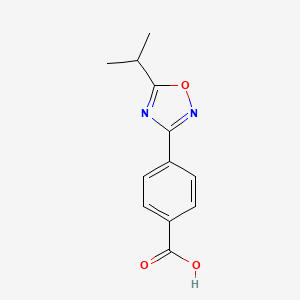 Chemical structure of 4-(5-Isopropyl-1,2,4-oxadiazol-3-yl)benzoic Acid