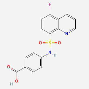 Chemical structure of 4-(5-Fluoroquinoline-8-sulfonamido)benzoic acid