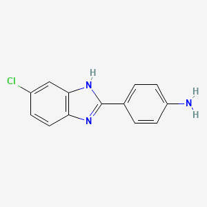 Chemical structure of 4-(5-Chloro-1H-benzo[d]imidazol-2-yl)aniline