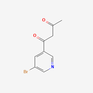 Chemical structure of 1-(5-Bromopyridin-3-yl)butane-1,3-dione