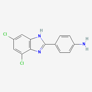 Chemical structure of 4-(5,7-Dichloro-1H-benzo[d]imidazol-2-yl)aniline
