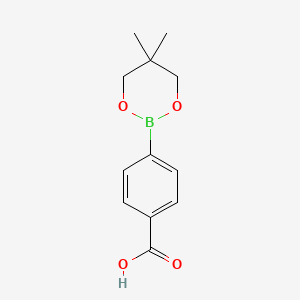 Chemical structure of 4-(5,5-dimethyl-1,3,2-dioxaborinan-2-yl)benzoic acid