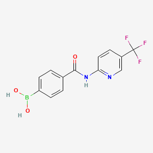 Chemical structure of 4-(5-(Trifluoromethyl)pyridin-2-ylcarbamoyl)phenylboronic acid