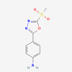Chemical structure of 4-(5-(Methylsulfonyl)-1,3,4-oxadiazol-2-yl)aniline