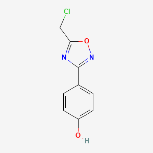 Chemical structure of 4-(5-(Chloromethyl)-1,2,4-oxadiazol-3-yl)phenol