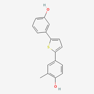 Chemical structure of 4-(5-(3-Hydroxyphenyl)thiophen-2-yl)-2-methylphenol