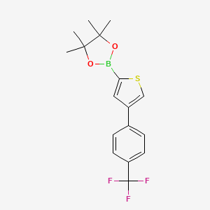Chemical structure of 4-(4-Trifluoromethylphenyl)thiophene-2-boronic acid pinacol ester