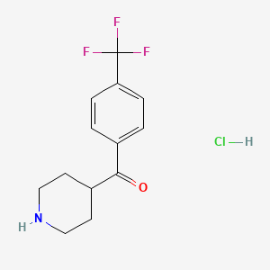 Chemical structure of 4-(4-Trifluoromethylbenzoyl)piperidine hydrochloride