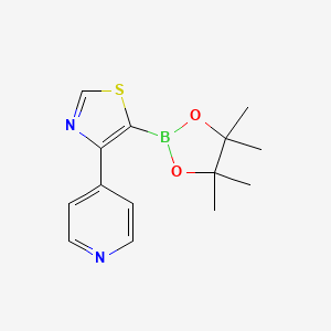 Chemical structure of 4-(4-Pyridyl)thiazole-5-boronic acid pinacol ester
