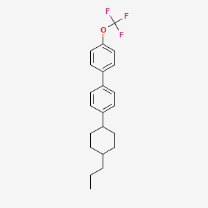 Chemical structure of 4-(4-propylcyclohexyl)-4'-(trifluoromethoxy)-1,1'-biphenyl