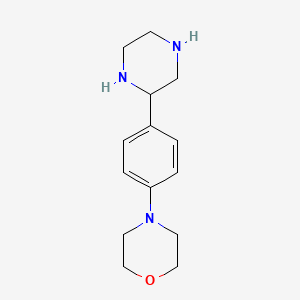 Chemical structure of 4-(4-Piperazin-2-yl-phenyl)morpholine