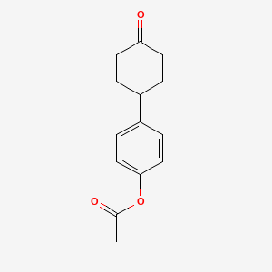 Chemical structure of 4-(4-oxocyclohexyl)phenyl acetate