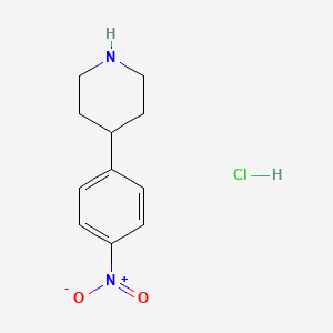 Chemical structure of 4-(4-Nitrophenyl)piperidine hydrochloride