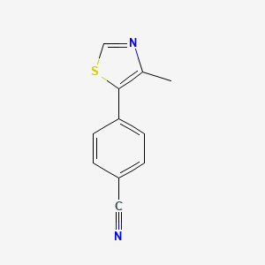 Chemical structure of 4-(4-Methylthiazol-5-yl)benzonitrile