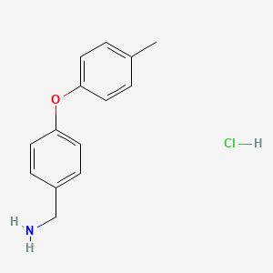 Chemical structure of 4-(4-Methylphenoxy)benzylaMine hydrochloride