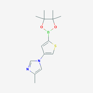 Chemical structure of 4-(4-Methylimidazol-1-yl)thiophene-2-boronic acid pinacol ester