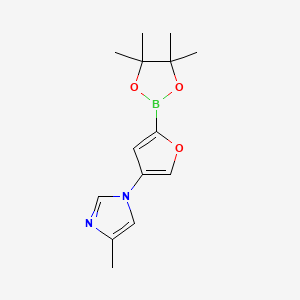 Chemical structure of 4-(4-Methylimidazol-1-yl)furan-2-boronic acid pinacol ester