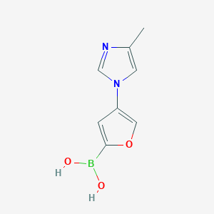 Chemical structure of 4-(4-Methylimidazol-1-yl)furan-2-boronic acid