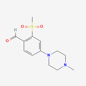 Chemical structure of 4-(4-Methyl-1-piperazinyl)-2-(methylsulfonyl)benzaldehyde