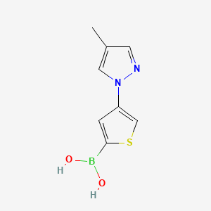 Chemical structure of 4-(4-Methyl-1H-pyrazol-1-yl)thiophene-2-boronic acid