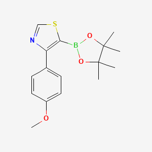 Chemical structure of 4-(4-Methoxyphenyl)thiazole-5-boronic acid pinacol ester