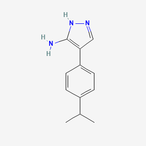 Chemical structure of 4-(4-Isopropylphenyl)-1h-pyrazol-3-amine