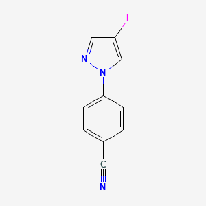 Chemical structure of 4-(4-Iodo-1H-pyrazol-1-yl)benzonitrile