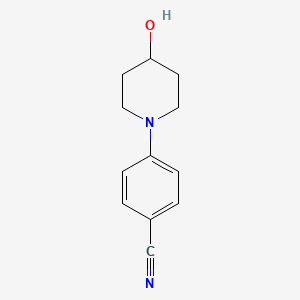 Chemical structure of 4-(4-Hydroxypiperidin-1-yl)benzonitrile
